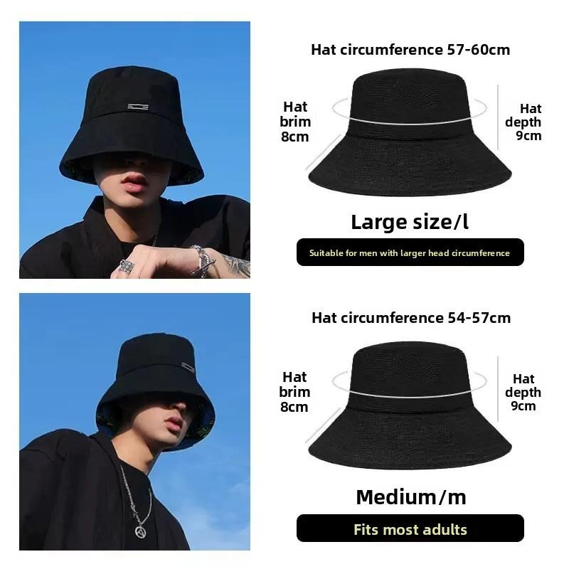 Cotton Fisherman Hat For Men Women Sun Protection Large Brim Summer Fashion Sun Hat With Letter Embroidery