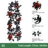 Artificial Black Rose Vine Lifelike Simulated Rattan Fake Leaves Gothic Halloween Garland Home Party Scene Halloween Decorations