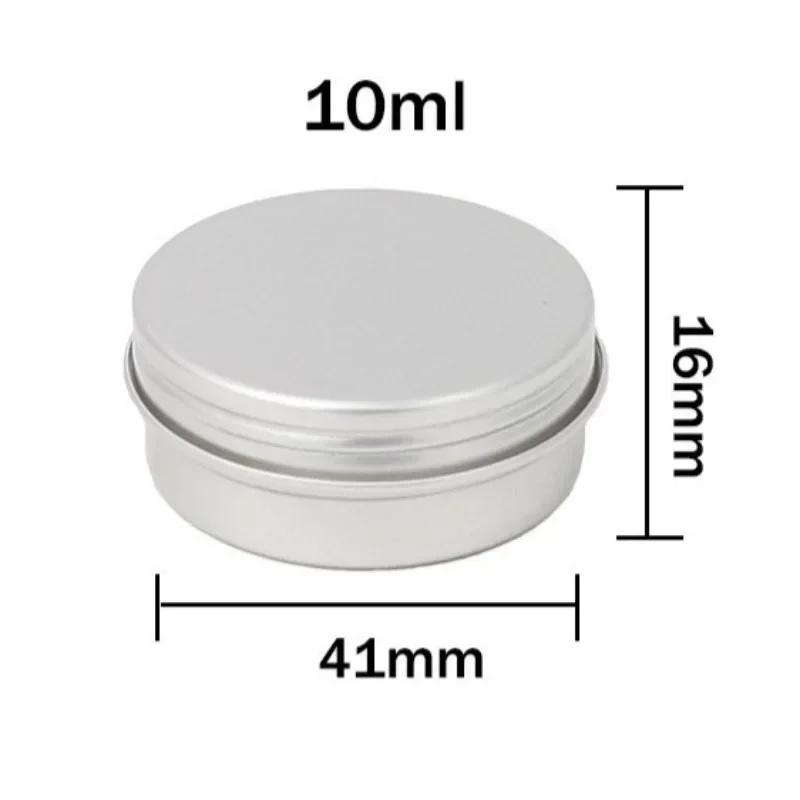5-100g Multi Specification Threaded Circular Aluminum Box Metal Sub Packaging Box Storage Boxs Sealed Wax Empty Can Cream Boxes