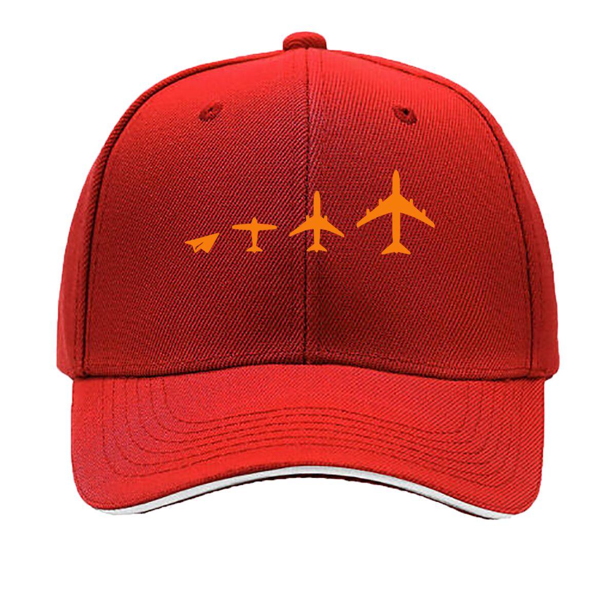 Fashion Four Airplane Flat Print Baseball Cap Multifunctional Outdoor Fishing Sun Hat Travel Sandwich Baseball Cap One Size