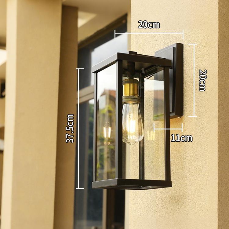 IP65 Waterproof Retro Landscape LED Wall Sconce Aluminum Mounted E27 Glass Light Fixture for Outdoor Use
