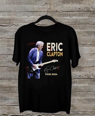 NOUVEAU T-shirt Noir Musique Eric Clapton Tournée 2024 Toutes Tailles KH12 Unisexe