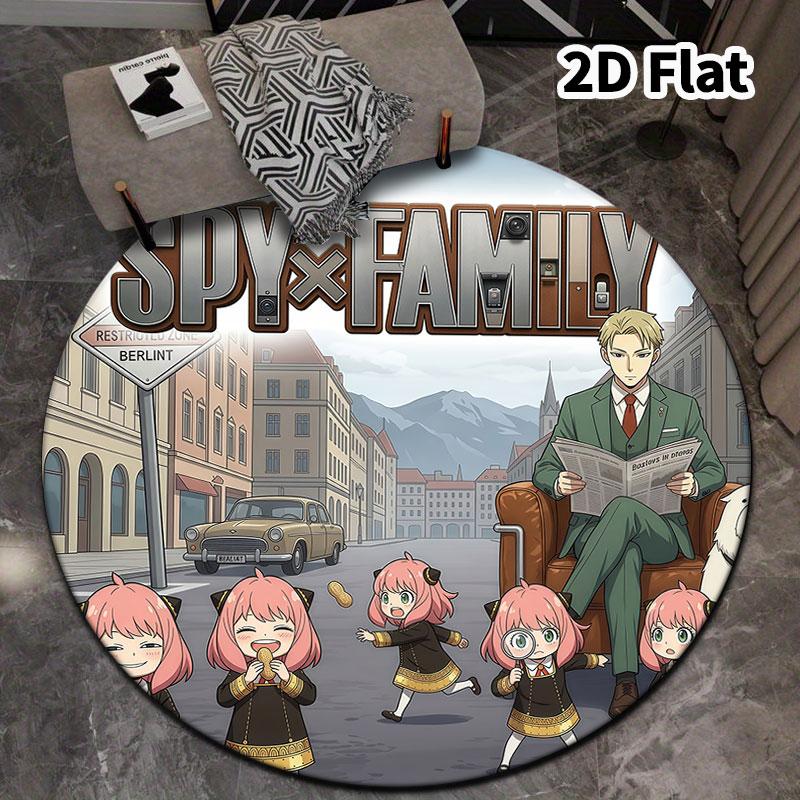 Spy Family Round Area Rug Carpet Rug For Living Room Bedroom Sofa Playroom Decor Nonslip Floor Mat
