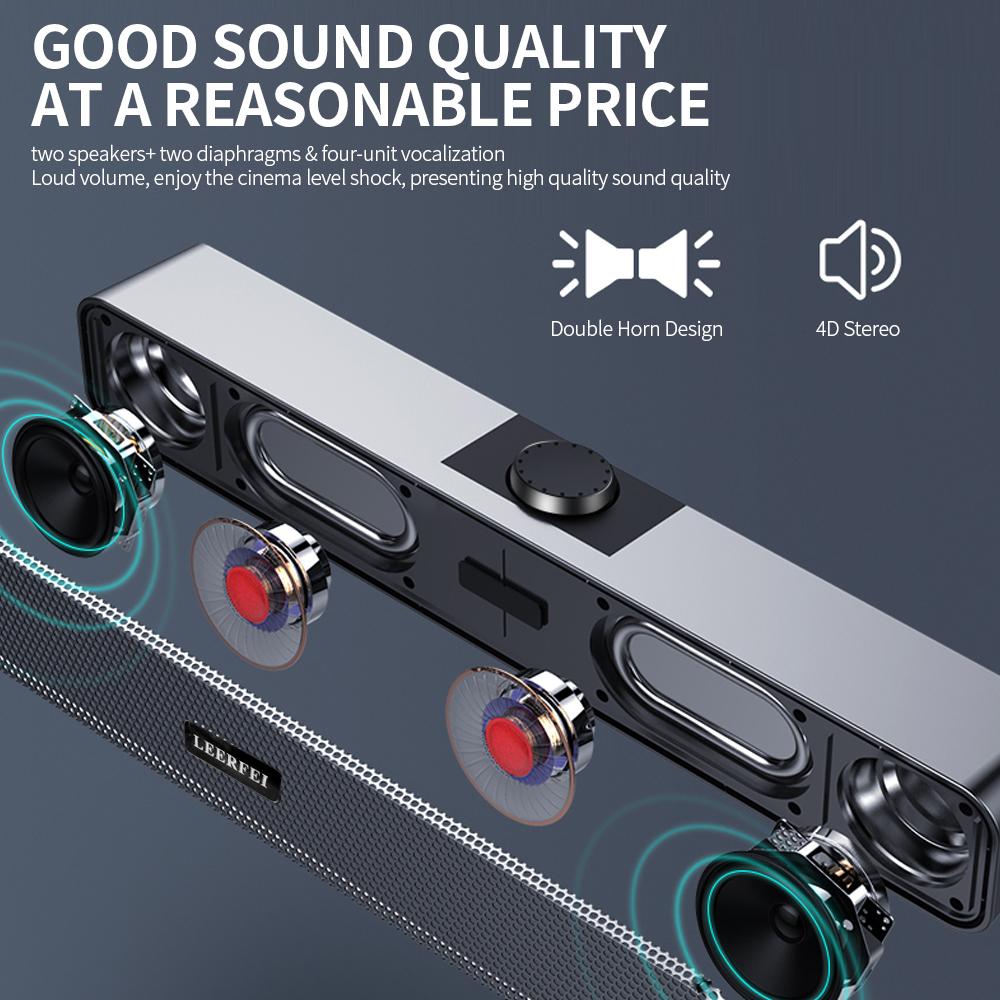 E 350BS BT Speaker High Fidelity Computer Audio Speaker Multifunctional 4D Stereo Loudspeaker Computer Desktop Speaker