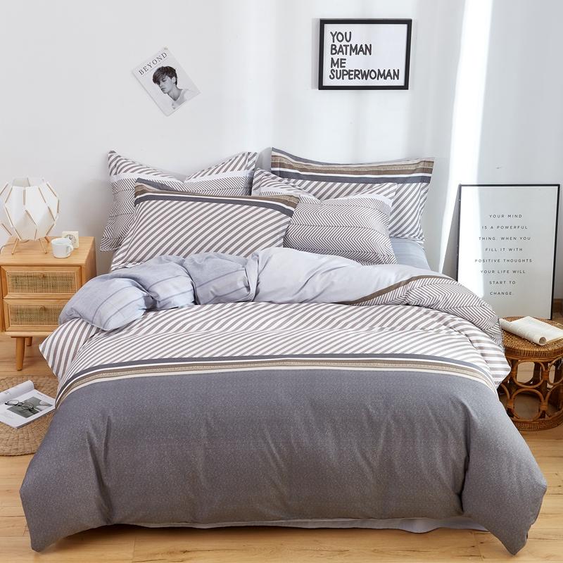 Abstract Geometric Bedding Set Queen Size Geometry Rectangle Square Cotton Duvet Cover Pink Purple Comforter Cover for Boys Girl
