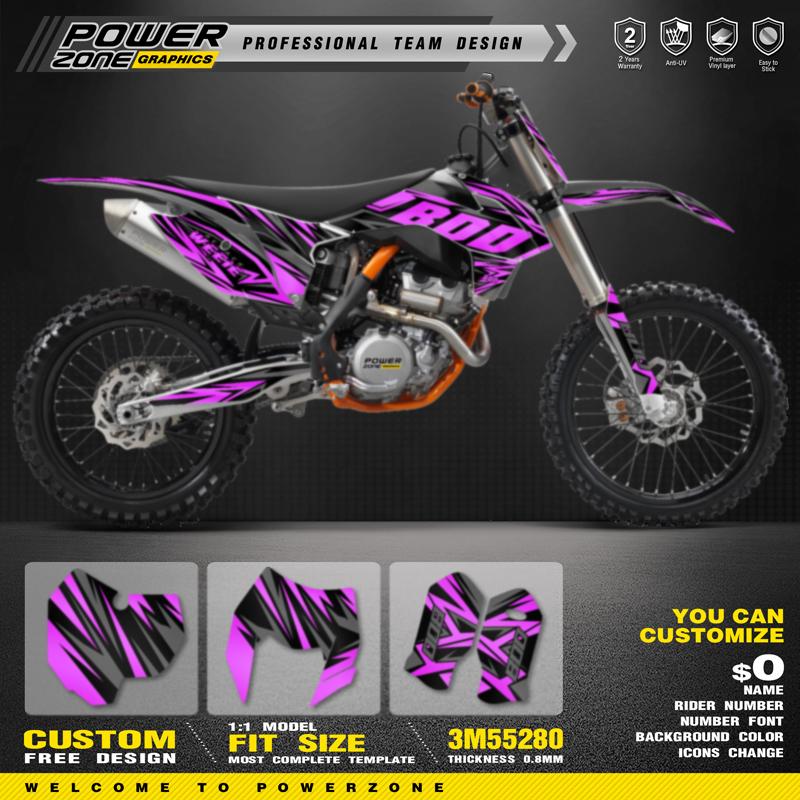 PowerZone Custom Team Graphics Backgrounds Decal Stickers Kits For KTM SX SXF 2013-2015 EXC XCW Enduro 2014-2016 125 to 500cc