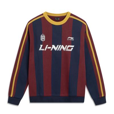 Li-Ning Sport Lifestyle Serie Einfaches Letter-Abzeichen Print Gestreift Locker Rundhals Langarm Sweatshirt Unisex Sweatshirt AWDVH87-2