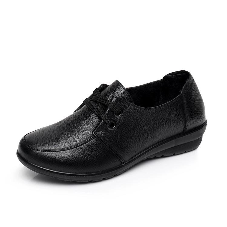 Loafers for Woman New Soft Soled Casual Women s Shoes Flat Soled and Lightweight Women s Leather Shoes Black 35