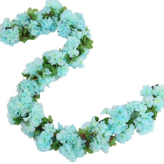 Ghirlanda di fiori di ciliegio artificiali da 90,5 pollici, fiori finti da appendere, decorazione primaverile per casa, matrimoni, feste, arco, giardino, ufficio.
