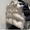European Style Short Cotton Vest Women's Spring and Autumn Petite Fashion Versatile Hooded Simple Sleeveless Jacket Top