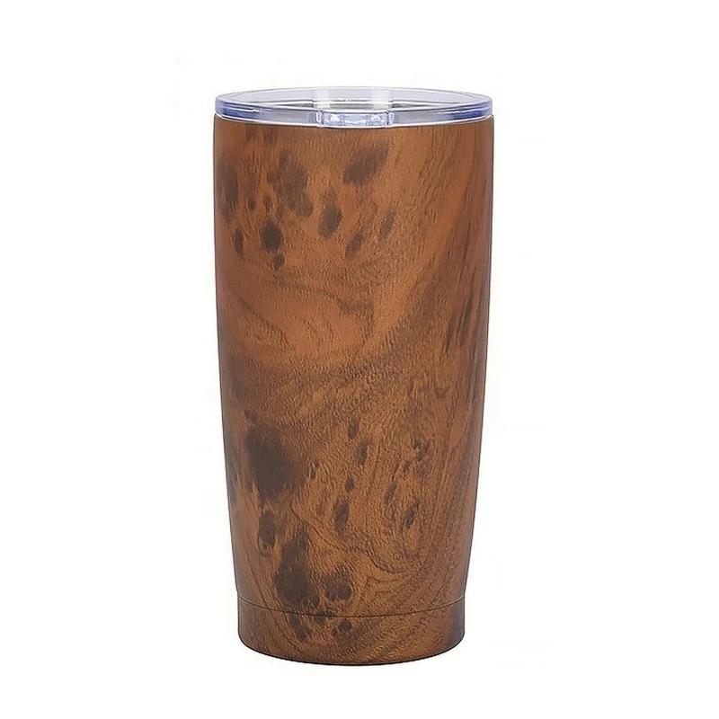 Vacuum Insulation Cold Thermal Water Bottle Stainless Steel 20oz Car Cup Wood Grain Thermal Coffee Cup to Carry Mug Thermos Hot