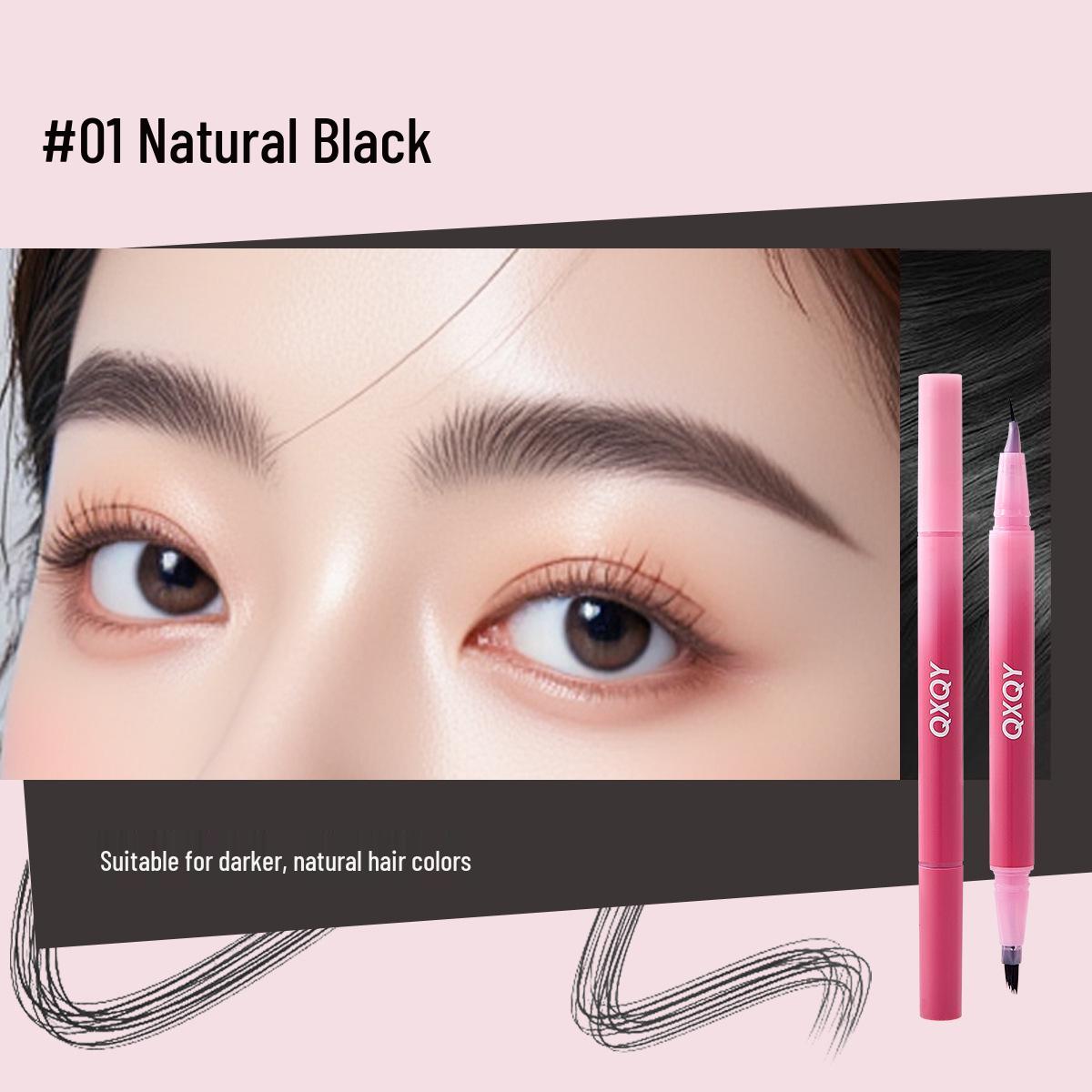 

QXQY Dual-Ended Waterproof Eyeliner & Brow Pen: Smudge-Proof, Sweat-Proof, Multi-Tip for Defined Strokes.
