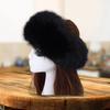 Women Hat Faux Fur Empty Top Elasticity Solid Color Thickened Headband Autumn Winter Fluffy Windproof Hat Riding Supplies