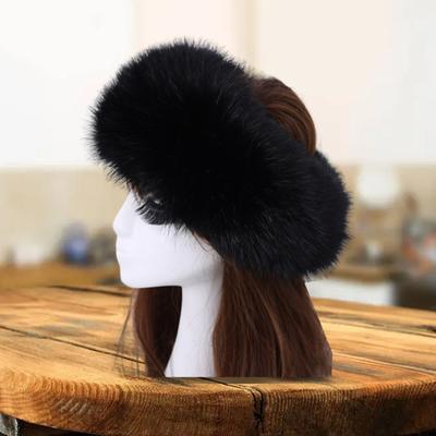 Damen Hut Kunstfell Leerer Oberteil Elastizität Einfarbig Verdicktes Stirnband Herbst Winter Flauschiger Winddichter Hut Reitbedarf