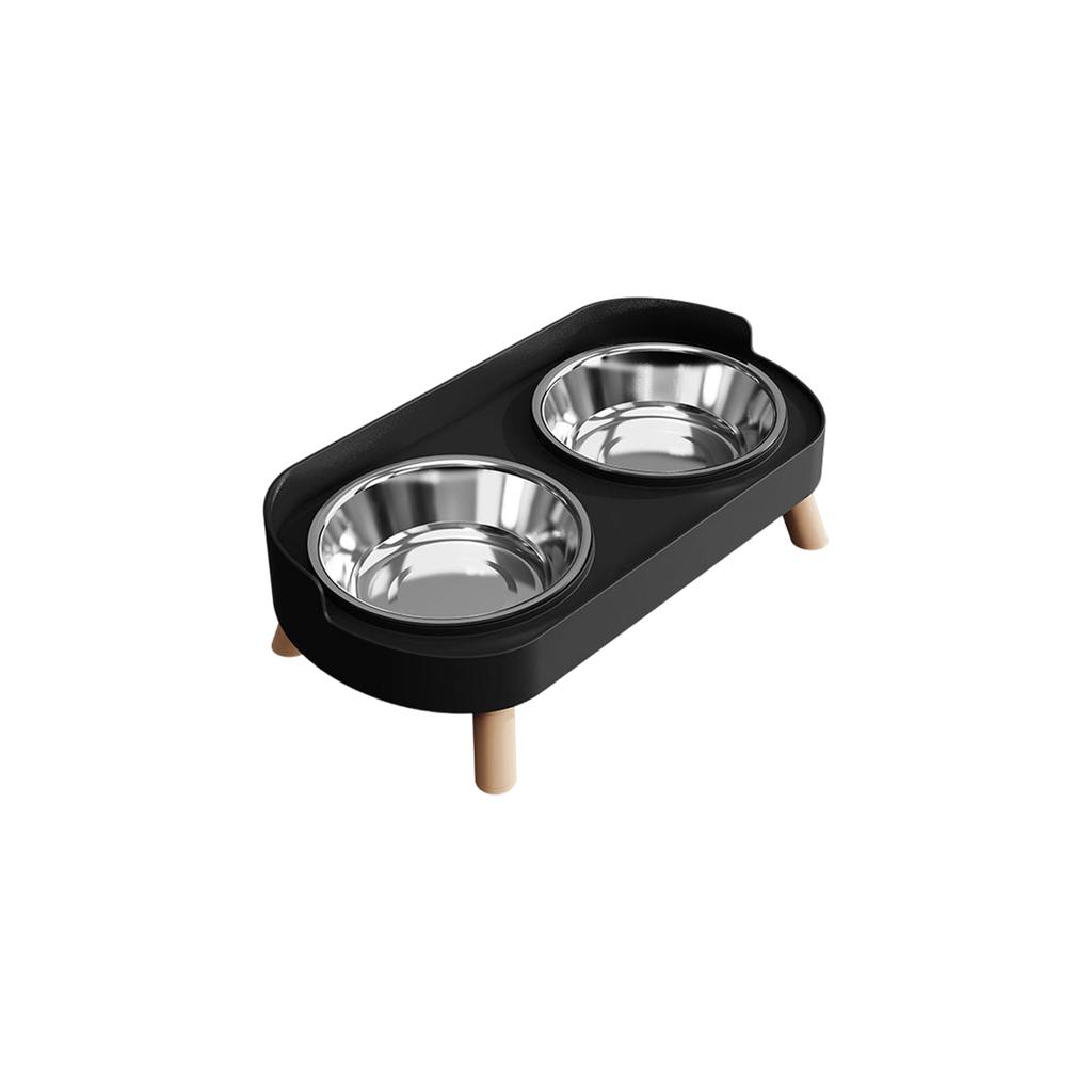 Elevated Pet Double Bowls: -Spill Stainless Steel Food & Water Bowls For Cats & Dogs ,Neck , -Tip & Easy Clean,