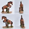 Running Horse Statue Miniature Pony Figurine Resin Simulation Animal Sculpture Home Office Bookshelf Decoration Ornament