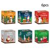 6pcs/set Decoration Supplies Cartoon Paper Box Christmas Packaging Box Snowman 3D Buckle Box