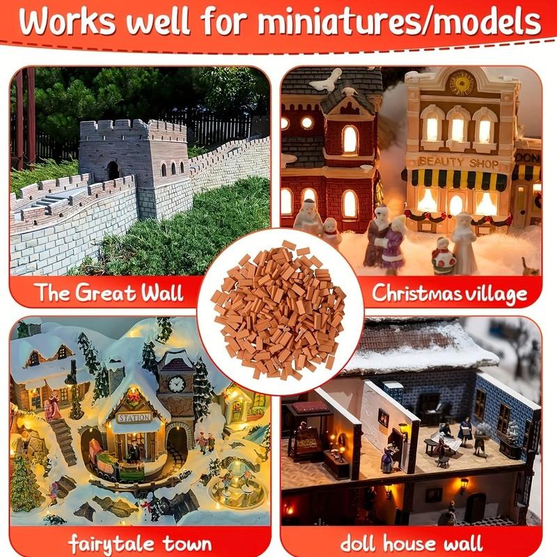 150/250 pieces gray mini wall tiles miniature brick statue model brick building set fake bricks for garden landscape accessories