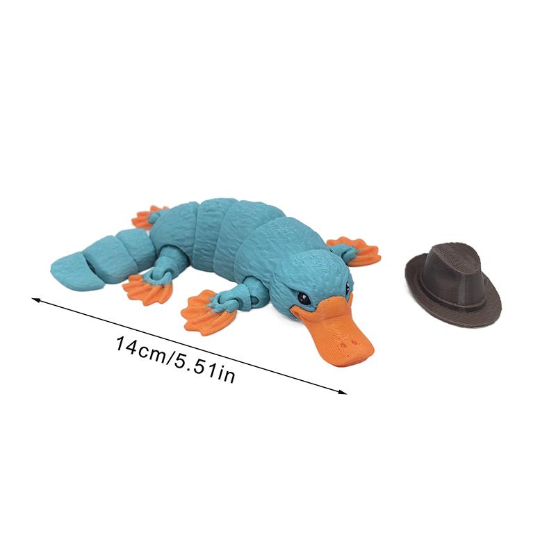 3D Printed Articulated Platypus Fidget Toys Dynamic Animals Toy Full Articulated Flexible  Platypus Toys Adults Fidget