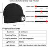 Multifunctional LED Beanie Hat USB Rechargeable Headlight for Winter Outdoor Activities Night Running Safety Light