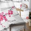Japanese Landscape with Sakura Sheer Window Curtains for Living Room Bedroom Voile Tulle Curtains Fabric Drapes for Kitchen
