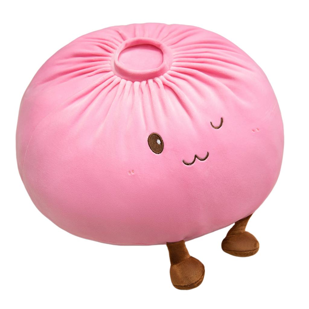 Cute Dumpling Plush Pillow Fun Expression Bun Plush Toy Hand-Made Dumpling Throw Pillow Ultra-Soft Kids Present Bedroom Decor