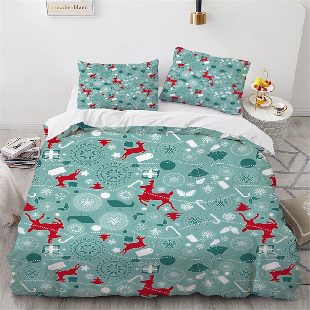 Christmas Cat Duvet Cover Merry Christmas Microfiber Cartoon Animal Santa Claus for Women Children Teen Gift Bedroom Decorations