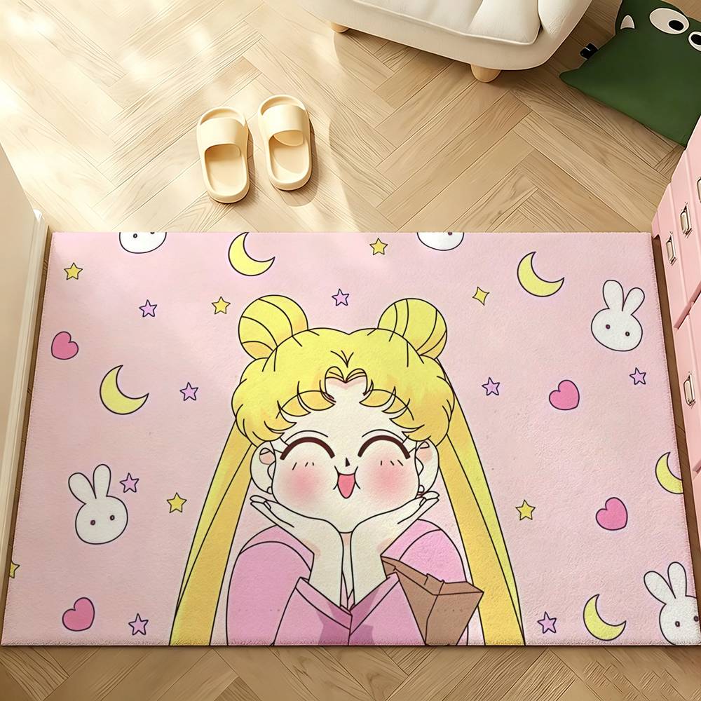 Classic Anime-S-sailor-M-Moon-S Carpet Bathroom Anti-slip Mat Door Mat Home Decoration Mat Entrance Door Mat Scratch-resistant