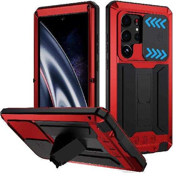 Aluminum Metal Shockproof Case For Samsung S25 Edge S24 S23 S22 Plus S21 Ultra Heavy Duty Screen Protector Sliding Camera Cover