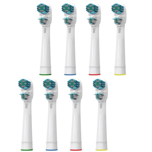 Eight Replacement Toothbrush Heads for Oral-B Dual Clean. Dual-head Design for Enhanced Cleaning and Plaque Removal. Compatible with a Wide Range of M