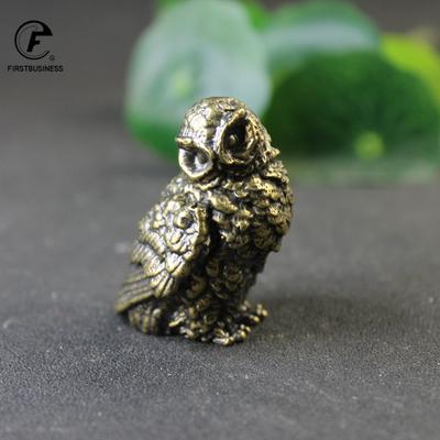 Brass Antique Copper Owl Statue Desktop Ornament Home Decoration Crafts Accessories Metal Brass Bird Animal Figurines Miniatures