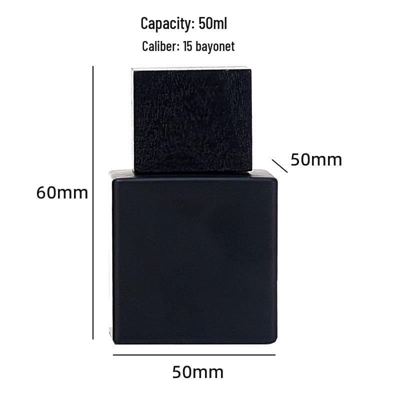 Square Frosted Thick Bottom Glass Perfume Bottle with Bayonet Press Dispenser, Portable Sample Size for Men's Fragrance.