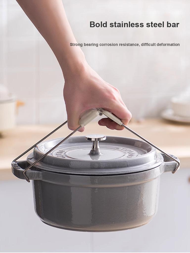 Heat-Resistant Clip Claw Bowl Clamp Kitchen Utensil Anti-Scald Handle with Steaming Plate Stainless Steel Lifting Tray