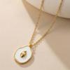 MILO MLSSN62 Trendy Minimalist Dainty 925 Sterling Silver 14K Gold Rhodium Plated White Enamel Shell Pendant Necklace Wedding