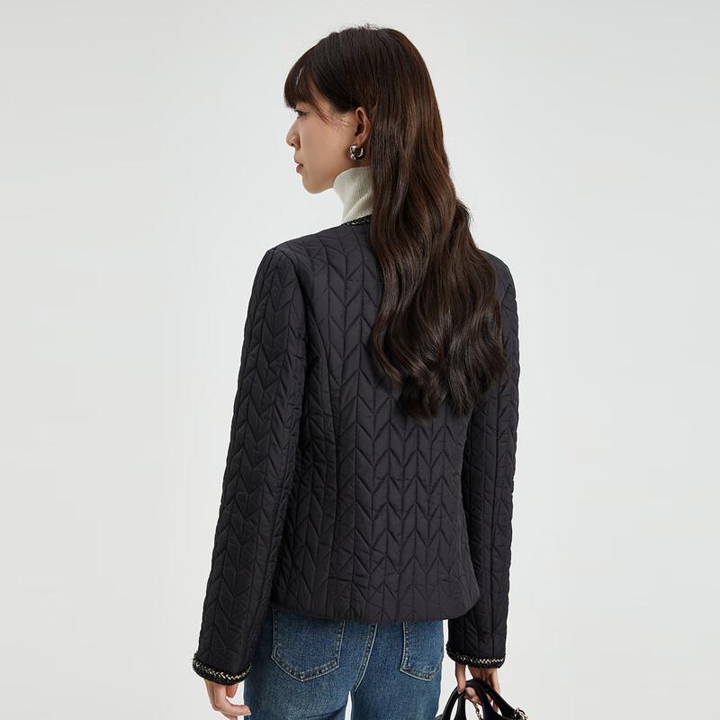 Women's Korean Style Crew Neck Padded Jacket