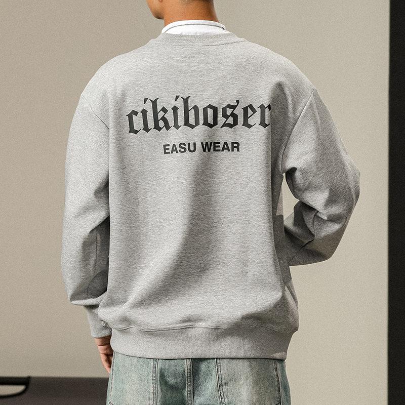 Осенний японский ретро свитер с круглым вырезом мужской свободный большой — фото 4