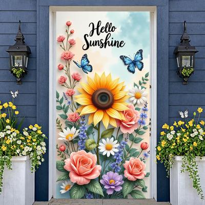 Rustic Display Blue Lavender Welcome Banner Welcome Sign Green Truck Design Farmhouse Backdrop For Front Door Decoration Garden