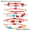 Ximang Fashionable Red Coral Bead Bracelet Set With 2026 Heart Gold Plated Detailing Adjustable Size for Gift