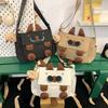Süßes Katzen-Design Canvas-Rucksack für Mädchen und Jungen, ideal für Mittelschüler