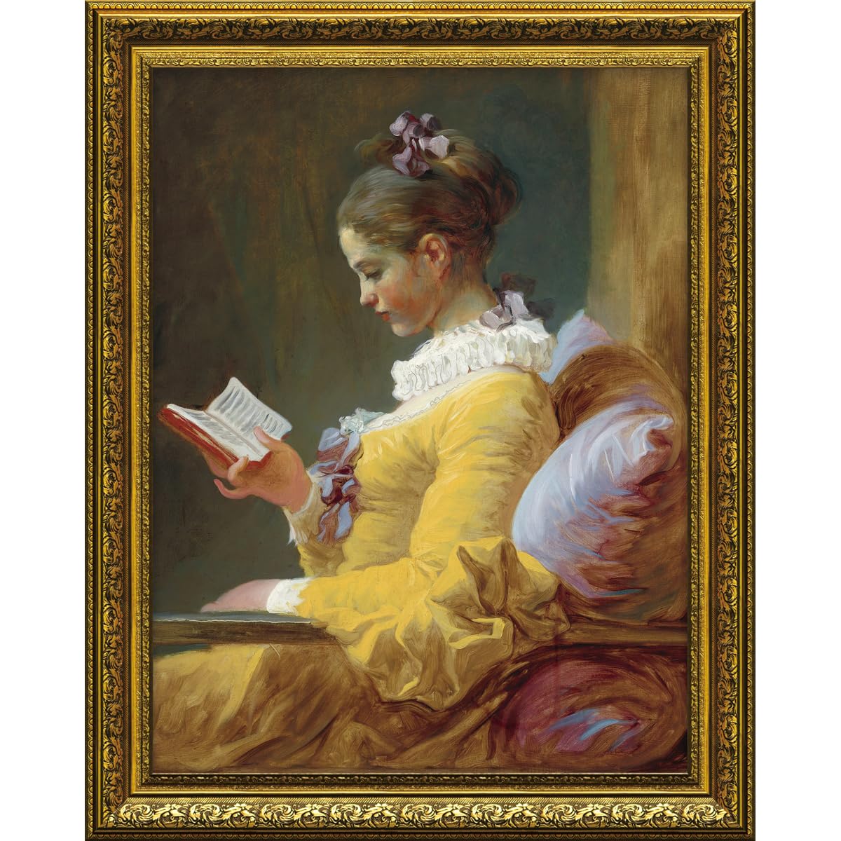 

YouPower Museum Art Gel-Processed Art Frame Fragonard s Woman Reading