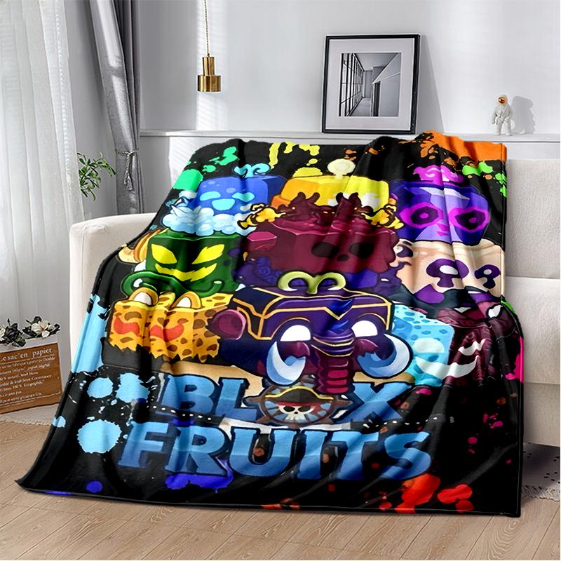 29 Style New B-Blox Fruit Cartoon Flannel Blanket,Soft Throw Blanket for Home Bedroom Bed Sofa Travel Cover Kid Gift