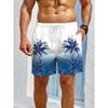 Men'S Casual Swim Trunks, Palm Tree Print, Drawstring Pockets, Beach Shorts for Seaside Vacation, Shorts, Plus Size