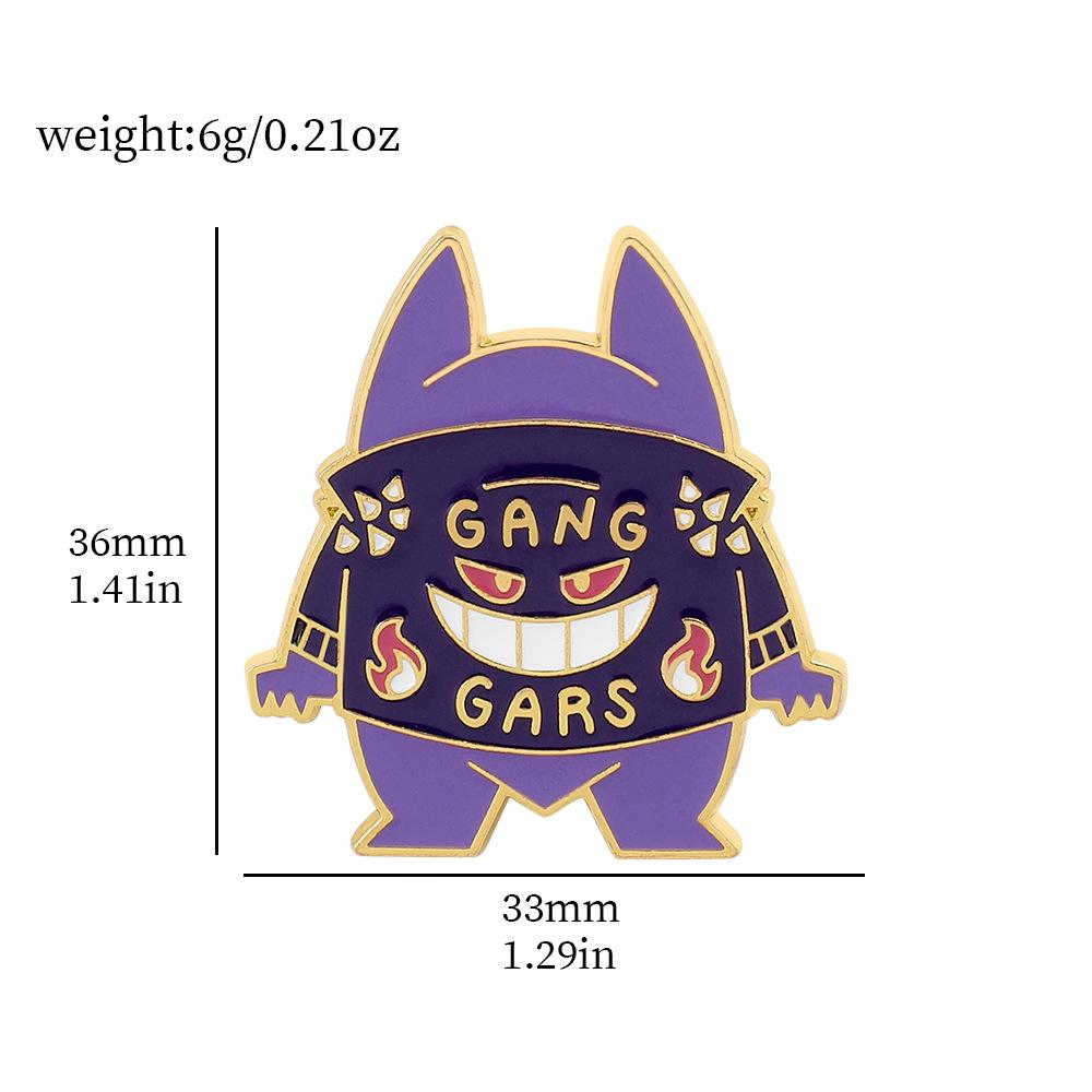 Funny Pokemon Metal Badge With Cartoon Character Design And Droplet Oil Craft