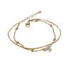 18K Gold-Plated Zircon Flower Layered Bracelet - Elegant, Versatile Fashion Jewelry