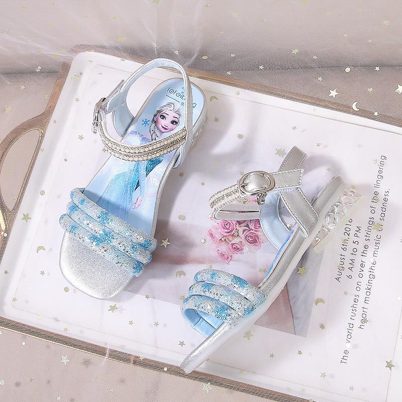 Summer new style sandals for school girls Aisha Crystal Shoes High Heels Fashion Children's Princess Shoes
