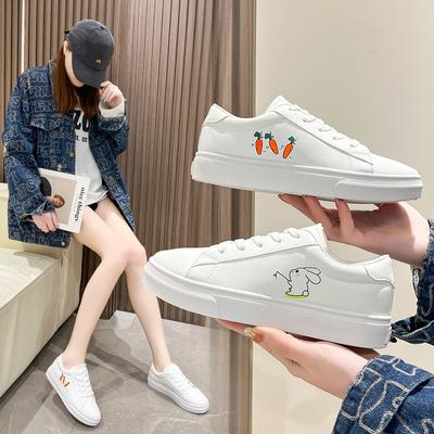 Damen Laufschuhe 2024 Frühling Herbst Mode Weiß Atmungsaktiv Bestickt Blume Schnürschuhe Lässige Sneaker Zapatos De Mujer