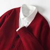 Herren V-Ausschnitt Strickjacke aus 100% Wolle - Warm, Lässig, Lockere Passform für Herbst/Winter