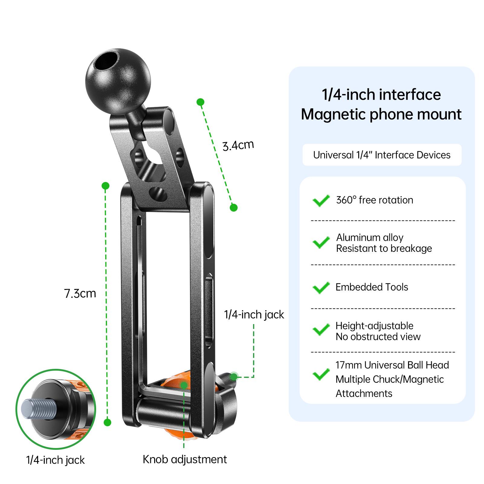 

Magnetic Phone Holder with 1/4 Inch Screw for Center Console Display