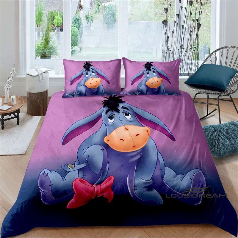 

(Eeyore) Bedding Set, 3D Printed Cartoon Pattern Duvet Cover, Soft and Comfortable, King Size, Suitable as a Gift for Boys and 260X240cm