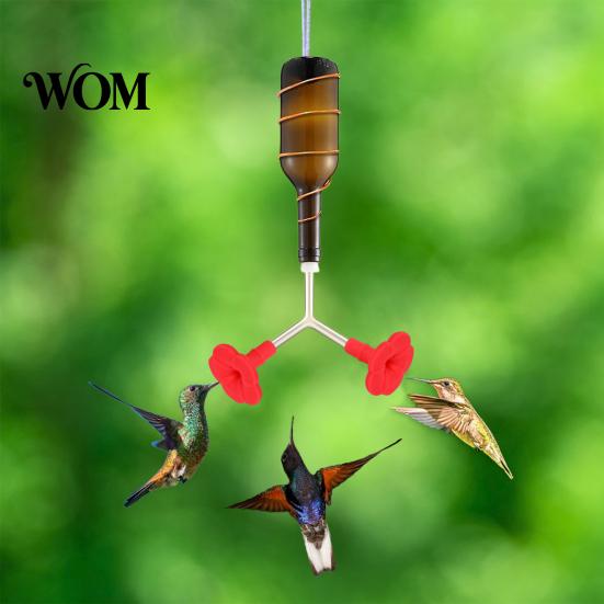 Tool-free Hummingbird Feeder Repair 4PCS Replacement Parts, Simulated Red Flowers Shape, Universal Soft Silicone Bird Part Fit Waterproof Accessories,